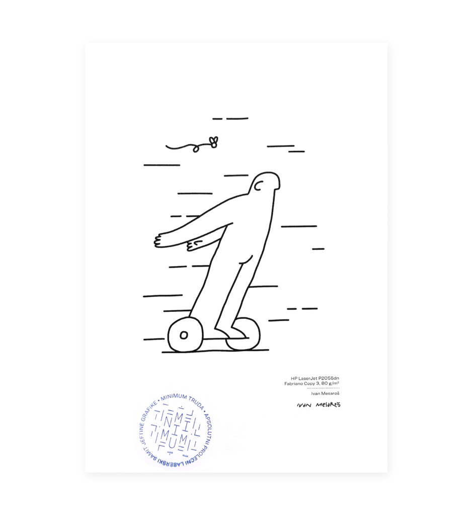 Poster of a guy on hoverboard moving with no effort